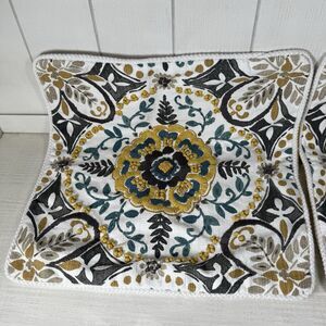 Yellow Embroidered Claudia Pillow Covers 20x20 (Set Of 2) Kirkland's Floral